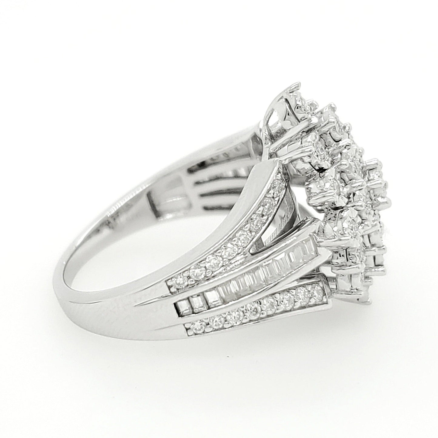 1CTW Moissanite Cluster Bridal Ring– 14K Gold Plated 925 Sterling Silver |VVS Real Moissanite Engagement Ring |Dainty Wedding Ring for Women
