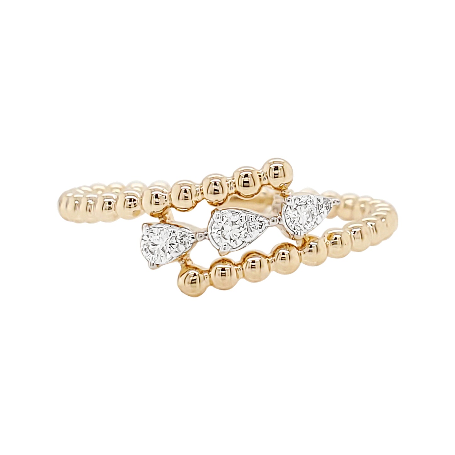 Trendy Pear Shape Ring | 1/10 CTW 14K Gold Plated | Moissanite/Lab Grown Diamond | Stylish Jewelry for Parties, Anniversaries & Birthdays
