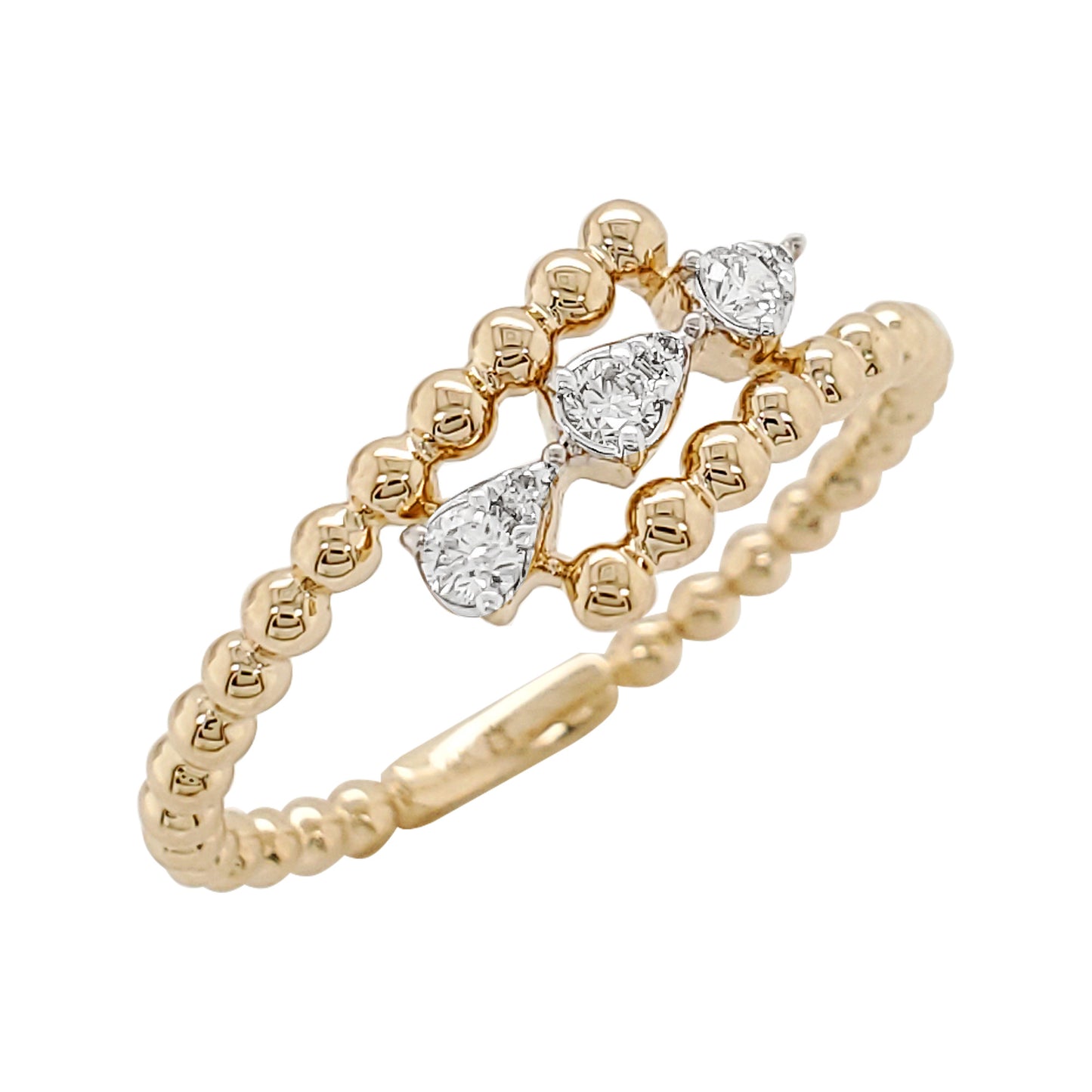 Trendy Pear Shape Ring | 1/10 CTW 14K Gold Plated | Moissanite/Lab Grown Diamond | Stylish Jewelry for Parties, Anniversaries & Birthdays