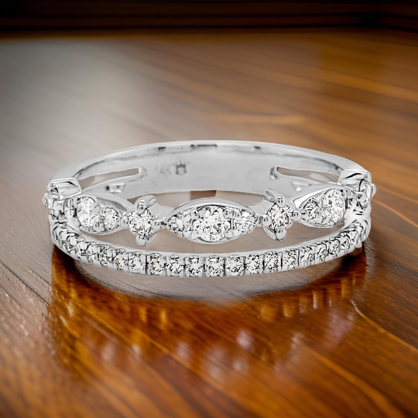 3/10CTW Signature Marquise Style Women’s Ring in 14K Gold Plated Silver | Moissanite or Lab-Grown Diamond | Perfect for Parties & Gifting
