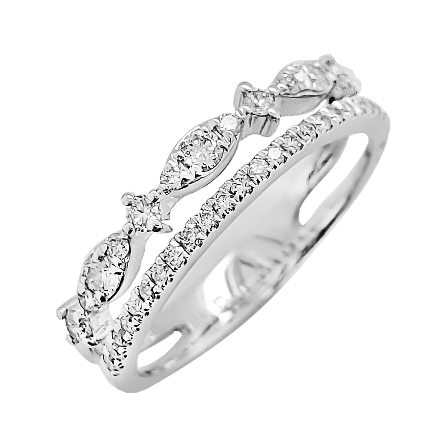 3/10CTW Signature Marquise Style Women’s Ring in 14K Gold Plated Silver | Moissanite or Lab-Grown Diamond | Perfect for Parties & Gifting