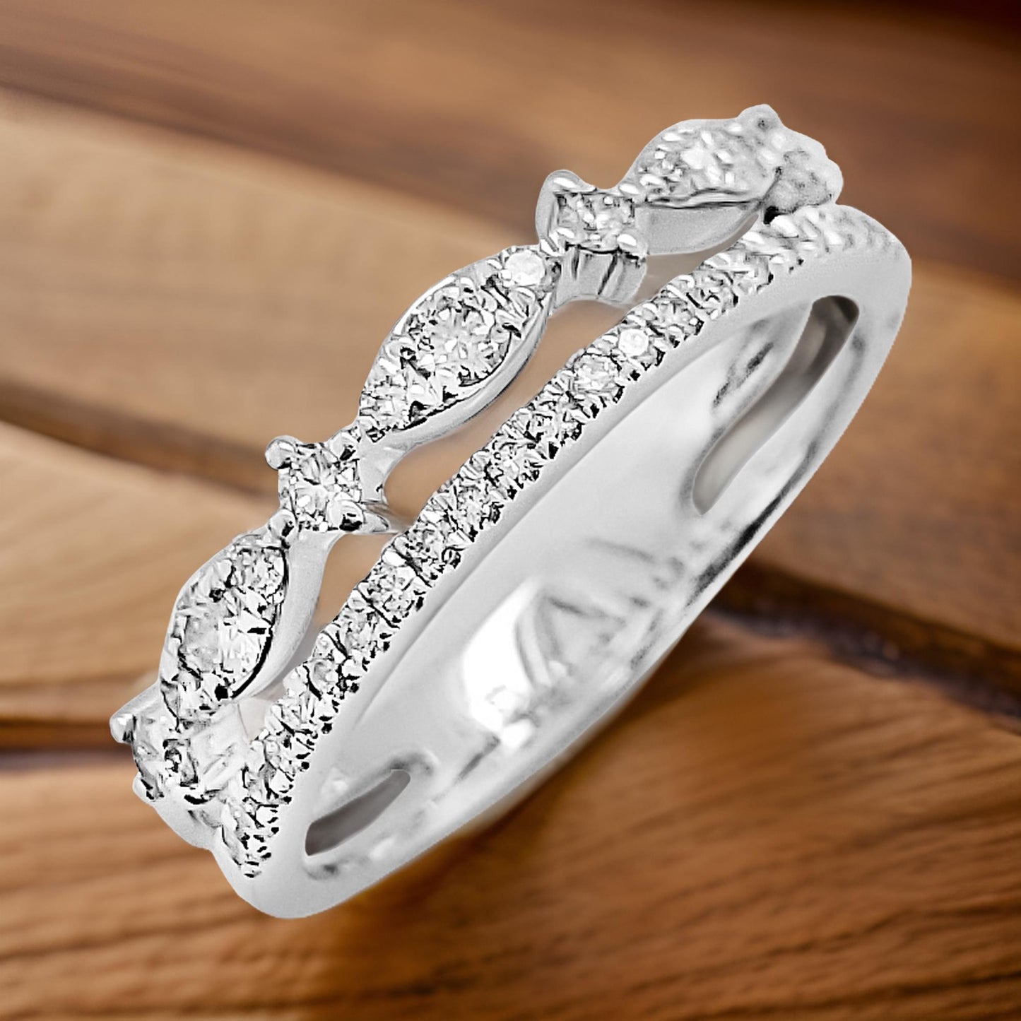 3/10CTW Signature Marquise Style Women’s Ring in 14K Gold Plated Silver | Moissanite or Lab-Grown Diamond | Perfect for Parties & Gifting