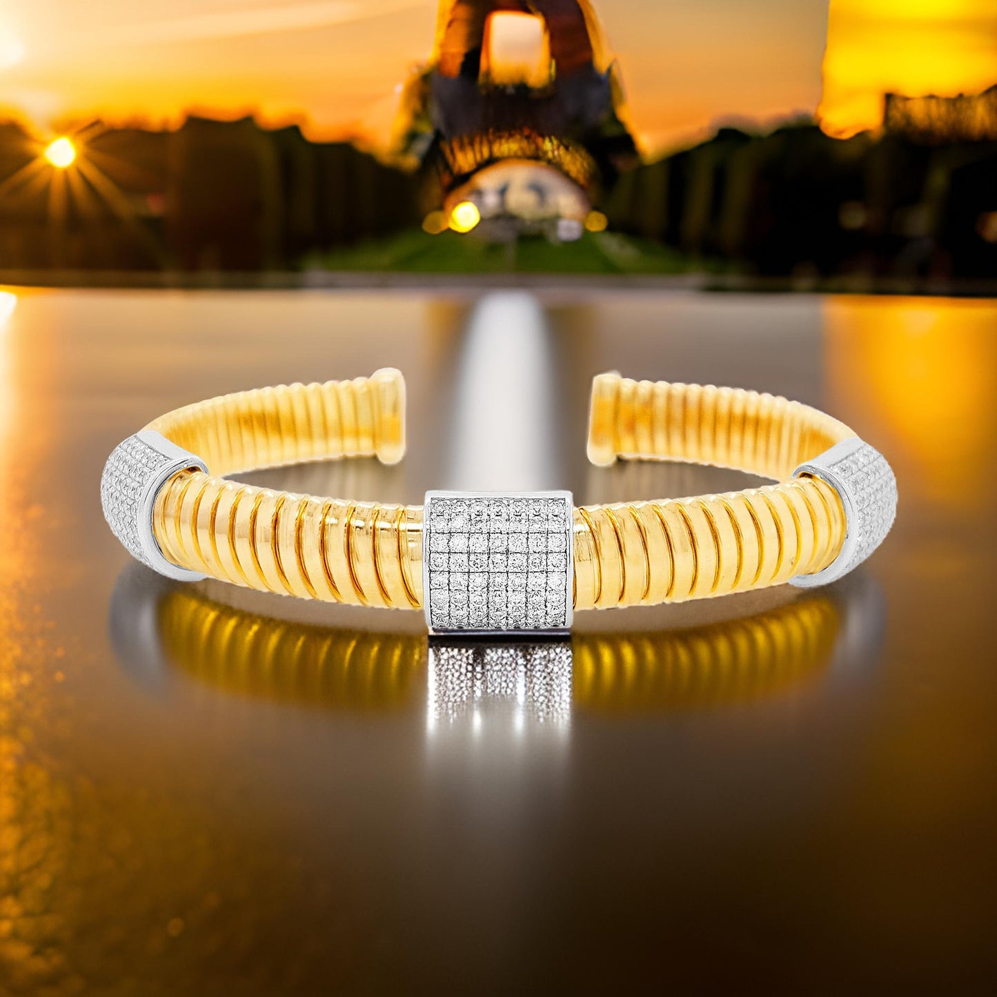 Impressive 1 1/2CTW Diamond | Gold Bangle For Women |Best Partywear | Ideal Gift on any occasion to loved one