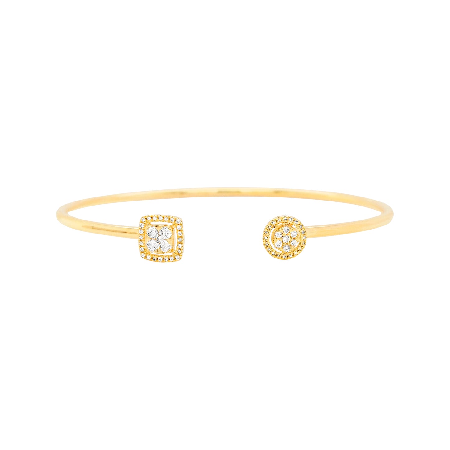 Iconic 1/5 CTW Lab-Grown Diamond Open Bangle in 14K Gold-Plated Silver |Elegant Jewelry for Women |Perfect Partywear & Gift for All Occasion