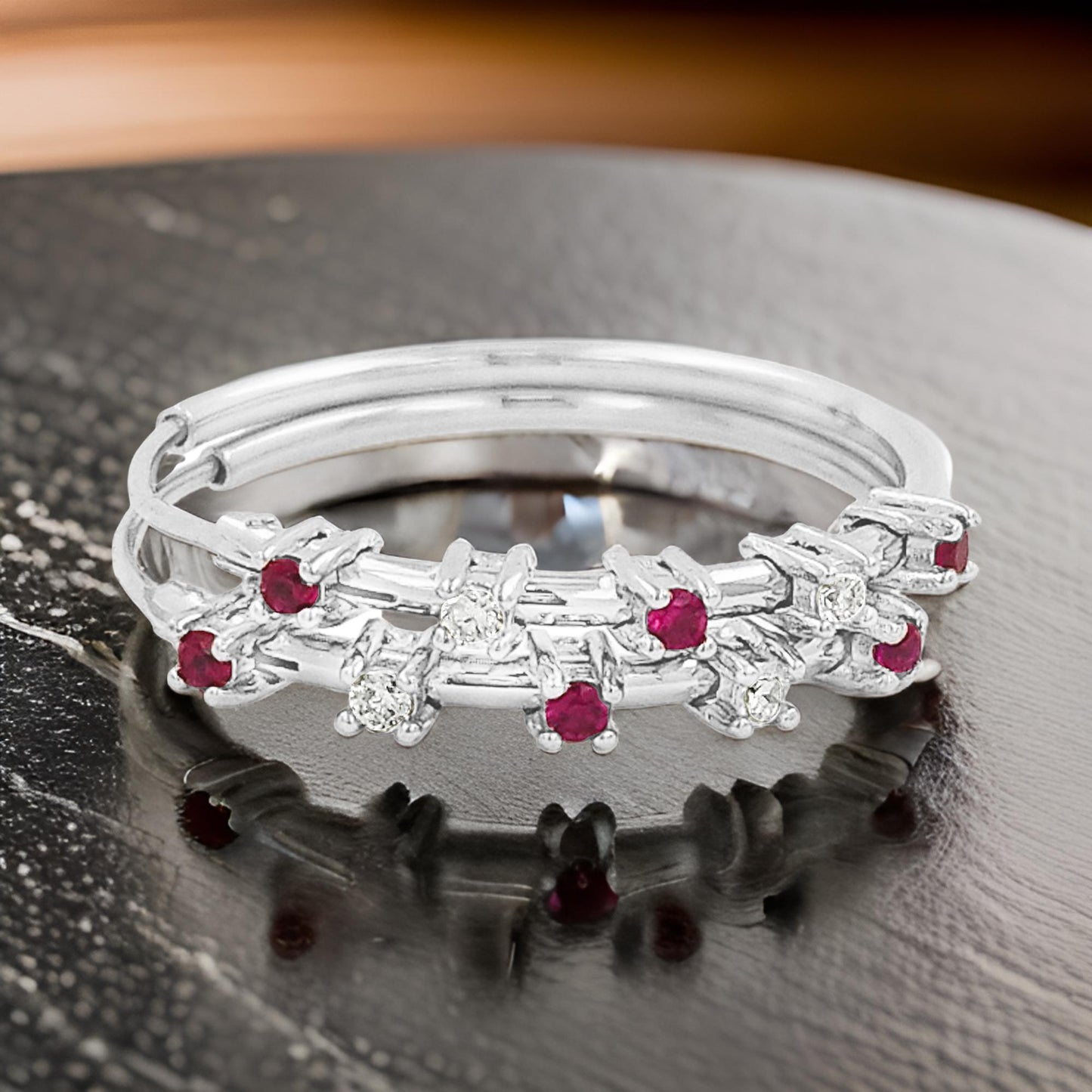 20MM Unisex Red Ruby Tube Hoop Earrings with Diamonds in 14K Gold Plated Silver | Best for Daily & Party Wear | Ideal Gift for Loved Ones