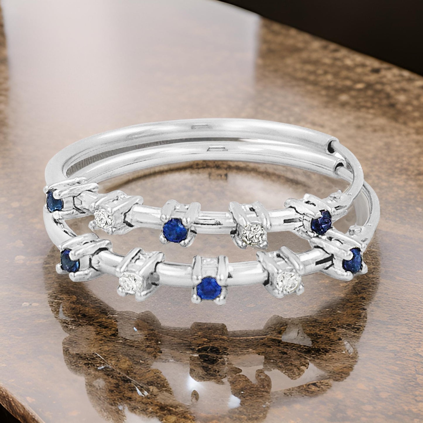 20MM Unisex Sapphire Blue Tube Hoop Earrings with Diamond in 14K Gold Plated Silver | Best for Daily/ Party Wear | Ideal Gift on Occasions