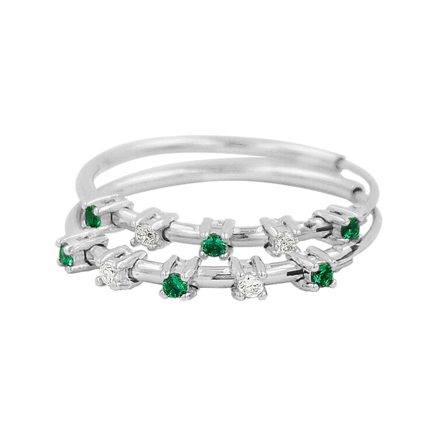20MM Unisex Emerald Green Tube Hoop Earrings with LGD in 14K Gold Plated Silver | Best for Daily & Party Wear | Ideal Gift for Any Occasion