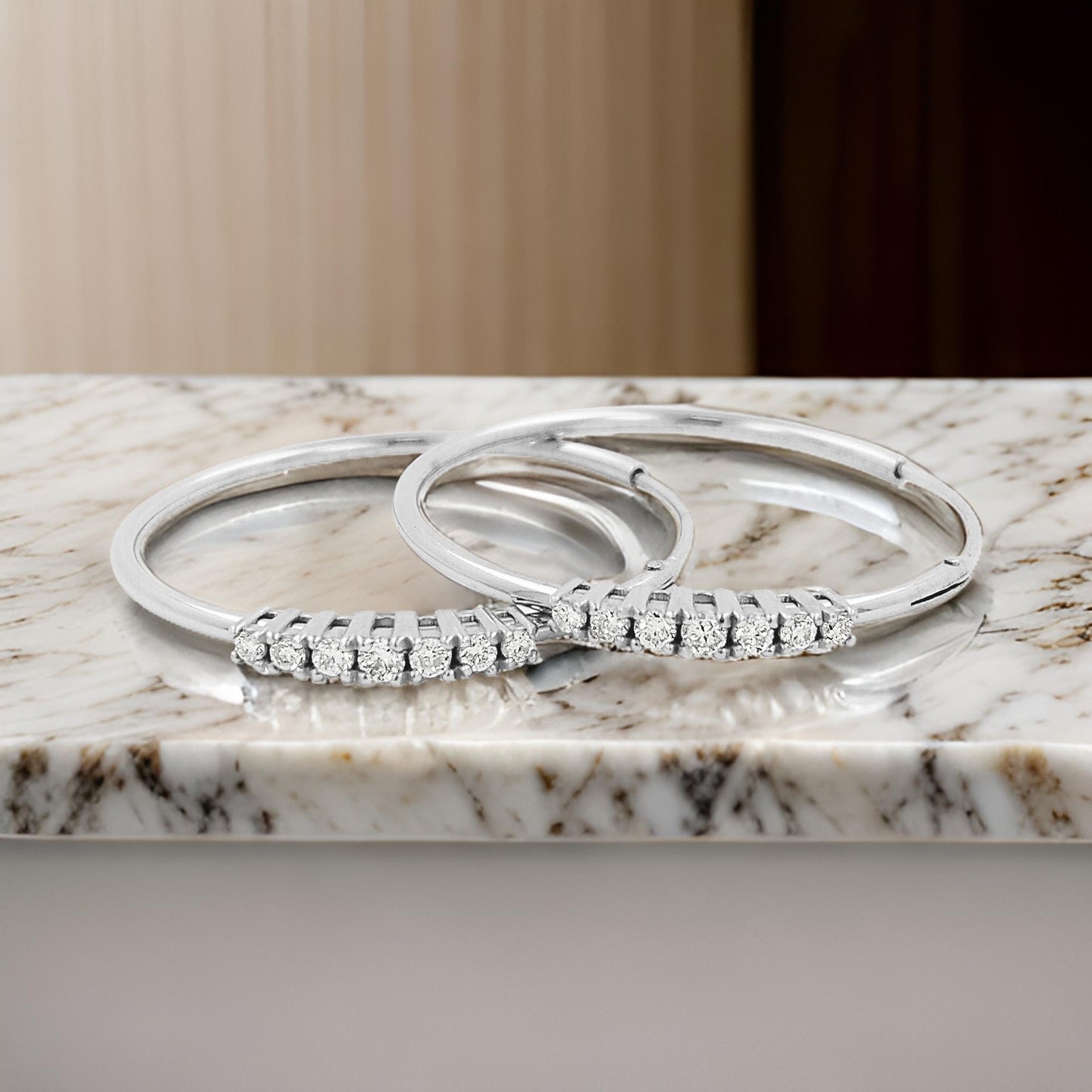 25MM 7 Stone Tube Hoop withDiamonds in 14K White Gold Plated Silver |Elegant Daily & Party Wear |Perfect Gift for Any Occasion to loved ones