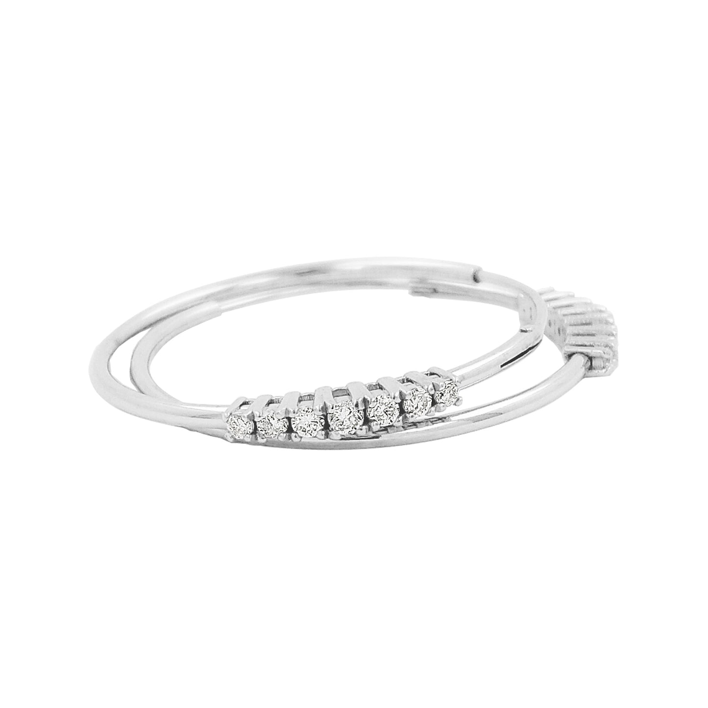 25MM 7 Stone Tube Hoop withDiamonds in 14K White Gold Plated Silver |Elegant Daily & Party Wear |Perfect Gift for Any Occasion to loved ones