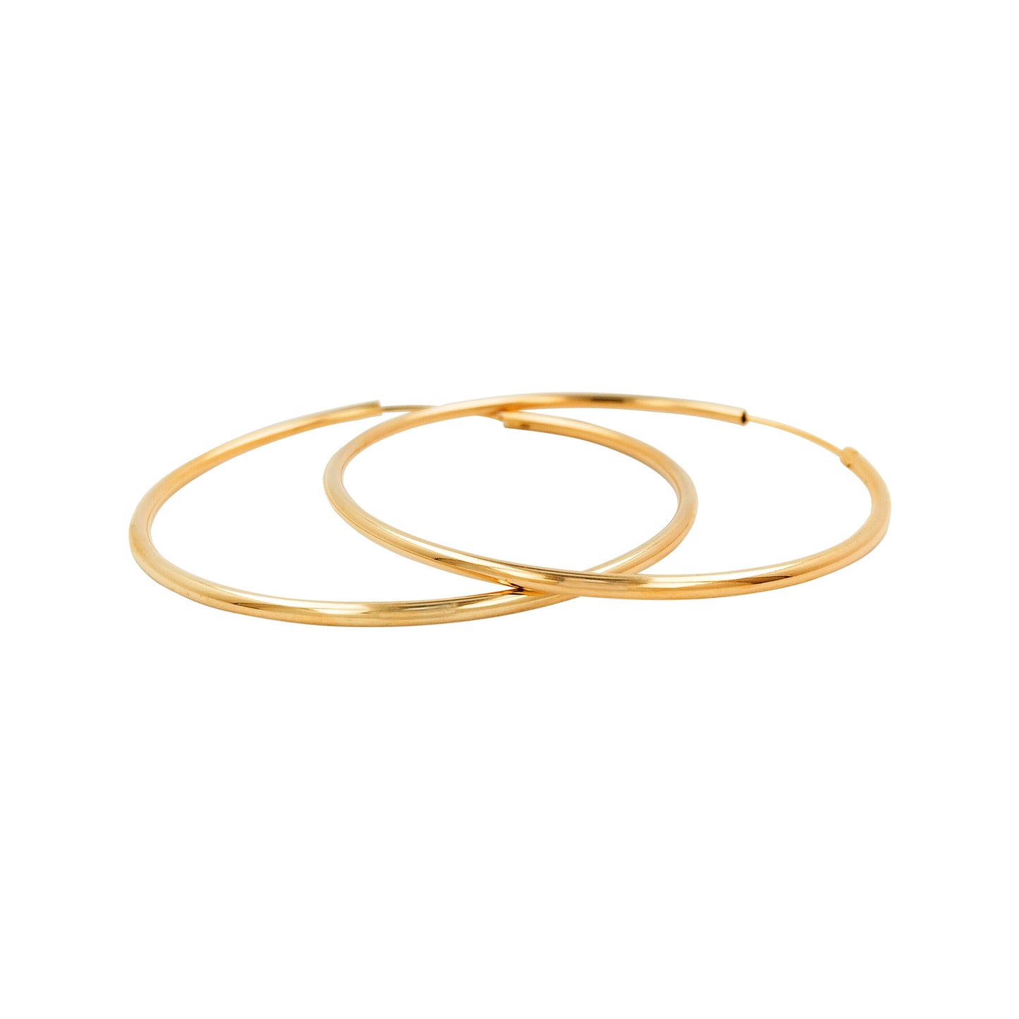 55MM Elegant & Beautiful Pair of Tube Hoop Earrings in 14K Gold Plated Over Silver |Perfect for Daily/Party Wear |Ideal Gift for Loved Ones