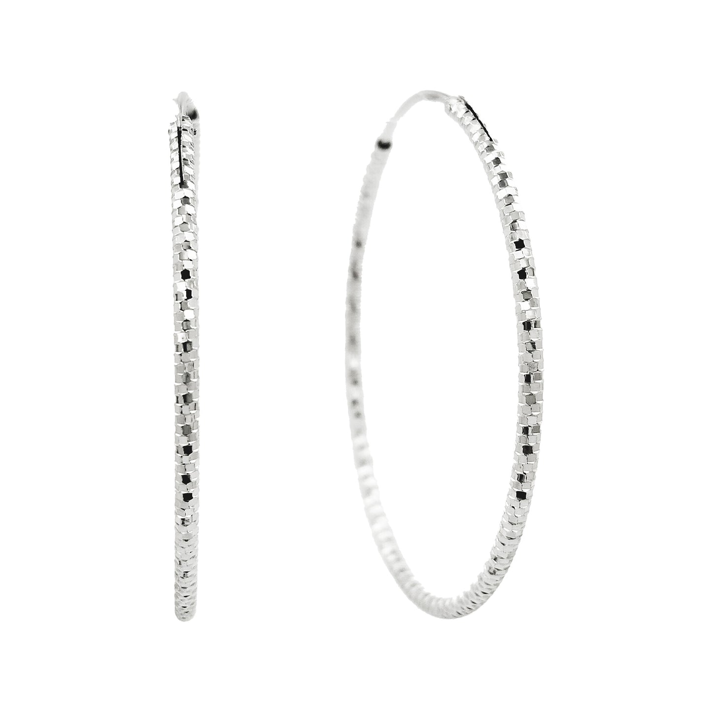 45MM Elegant & Beautiful Pair of Pattern Hoop Earrings in 14K Gold Plated Over Silver |Best for Daily/Party Wear |Ideal Gift for Loved Ones