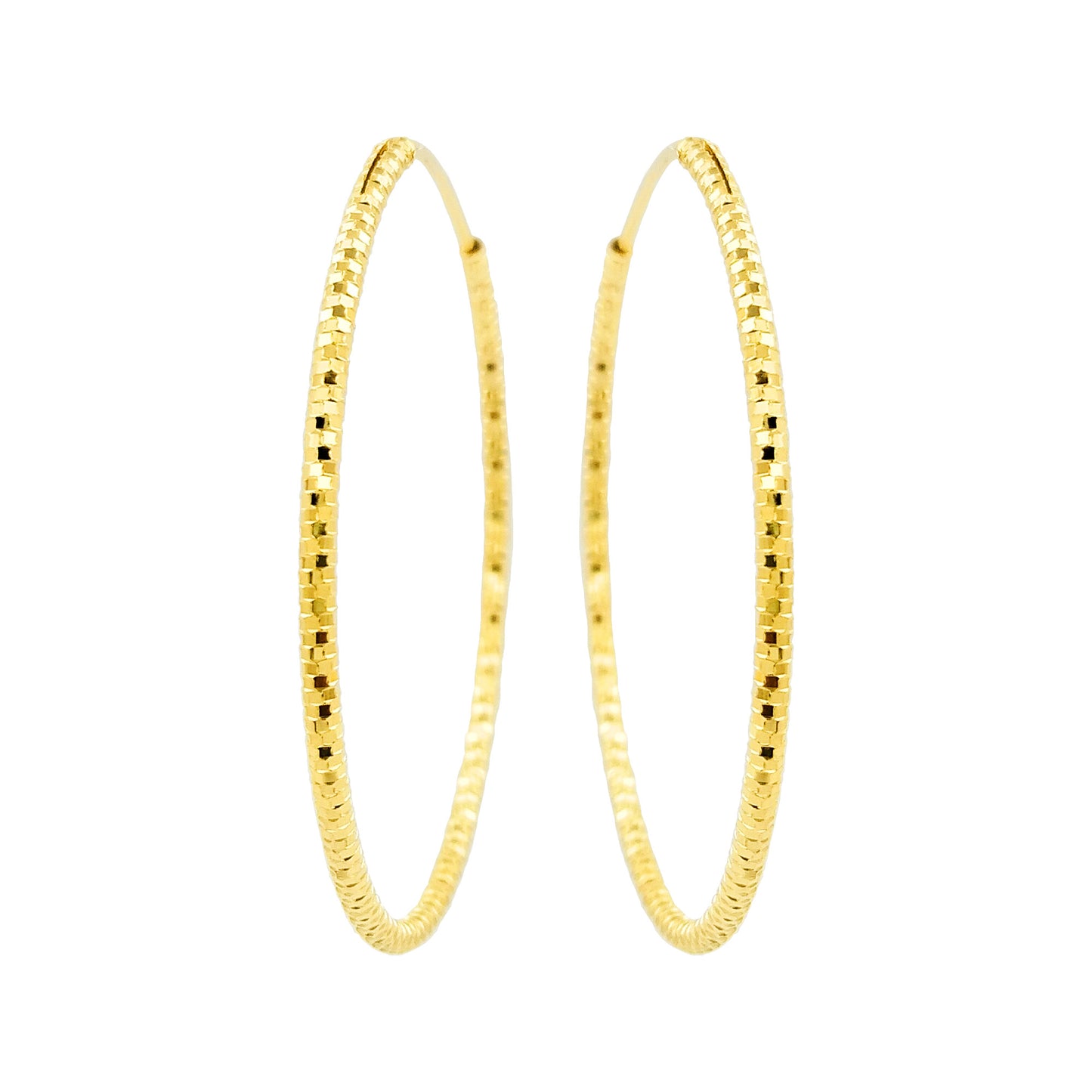 45MM Elegant & Beautiful Pair of Pattern Hoop Earrings in 14K Gold Plated Over Silver |Best for Daily/Party Wear |Ideal Gift for Loved Ones