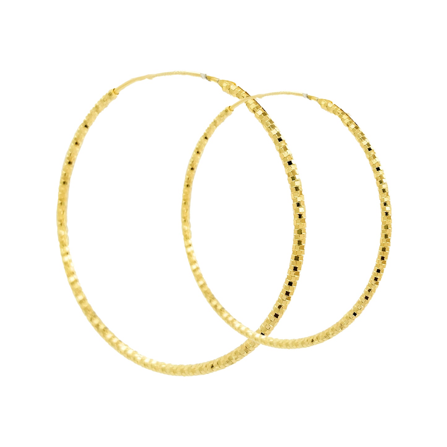 45MM Elegant & Beautiful Pair of Pattern Hoop Earrings in 14K Gold Plated Over Silver |Best for Daily/Party Wear |Ideal Gift for Loved Ones