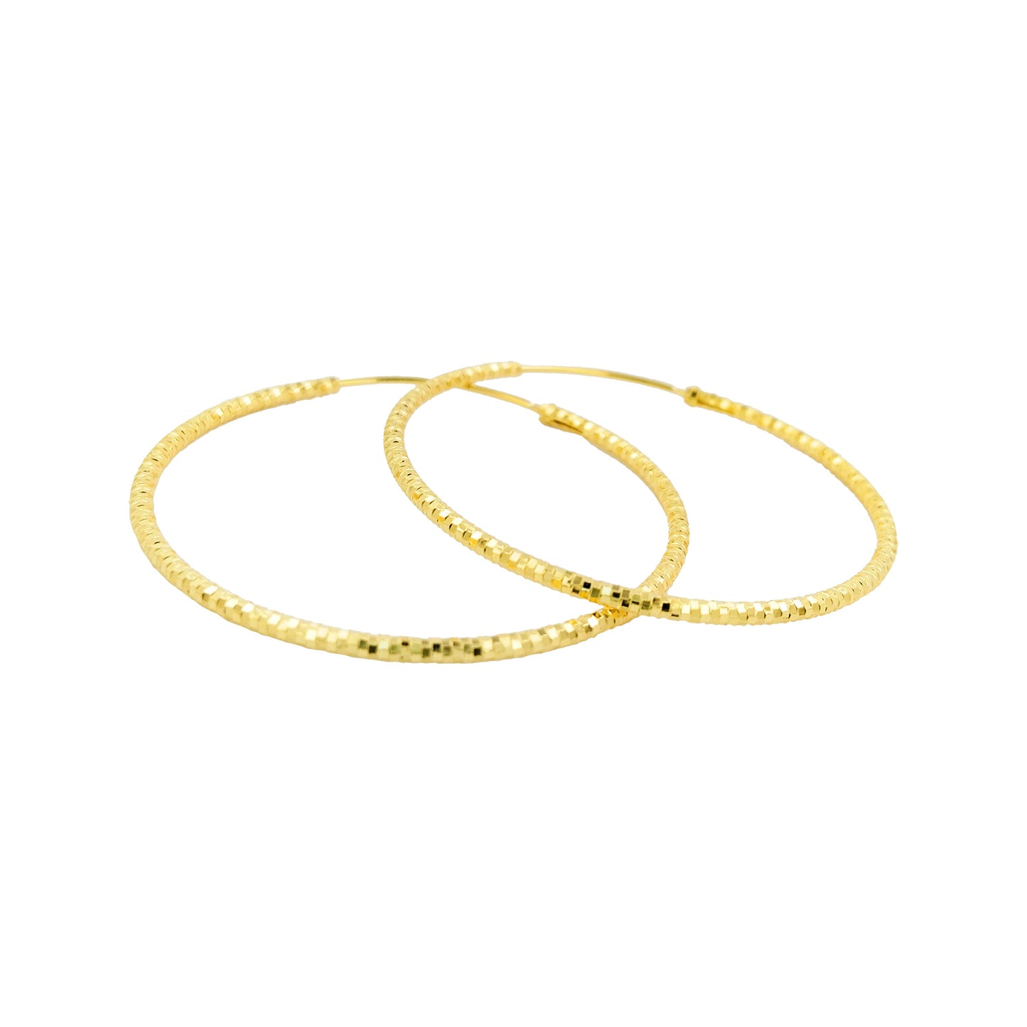 45MM Elegant & Beautiful Pair of Pattern Hoop Earrings in 14K Gold Plated Over Silver |Best for Daily/Party Wear |Ideal Gift for Loved Ones