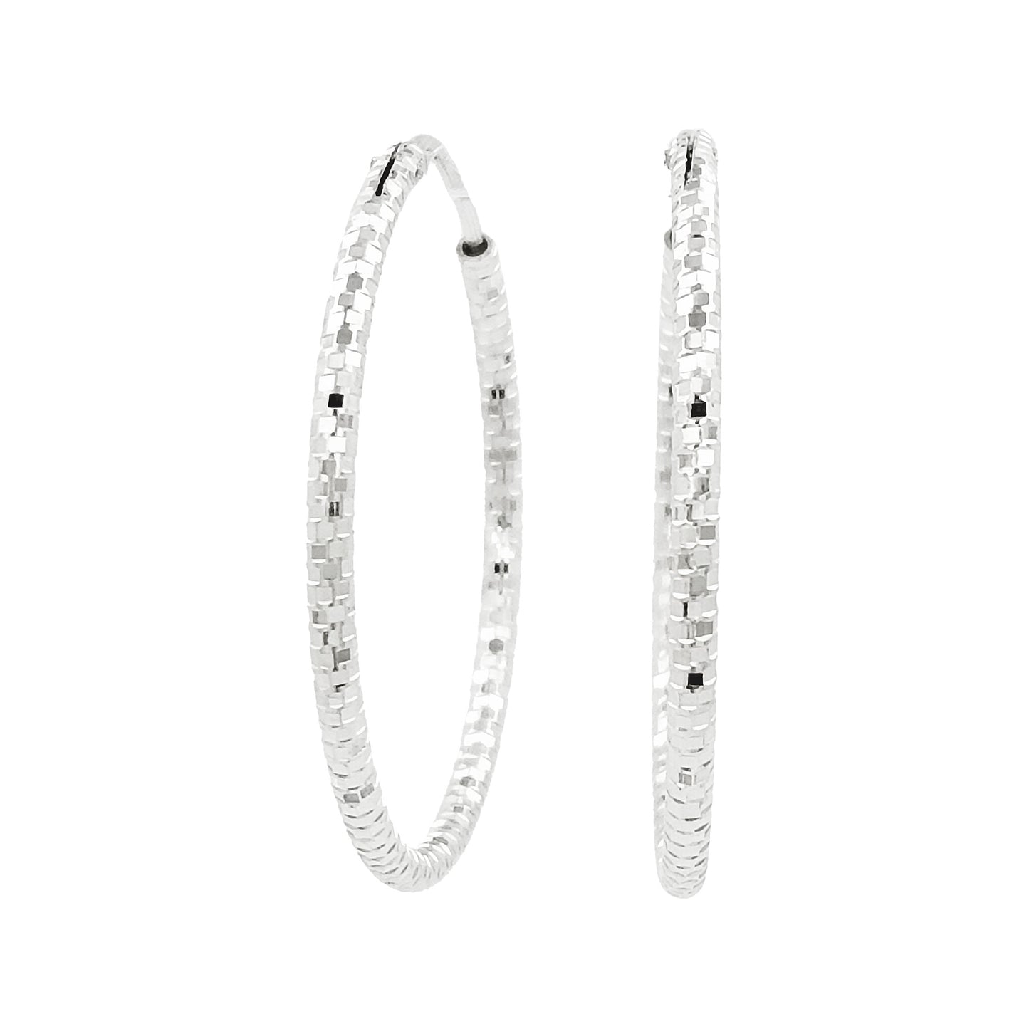 32MM Elegant & Beautiful Pair of Etched Pattern Hoop Earrings in 14K Gold Plated Over Silver |Best for Daily/Party Wear |Gift for Loved Ones