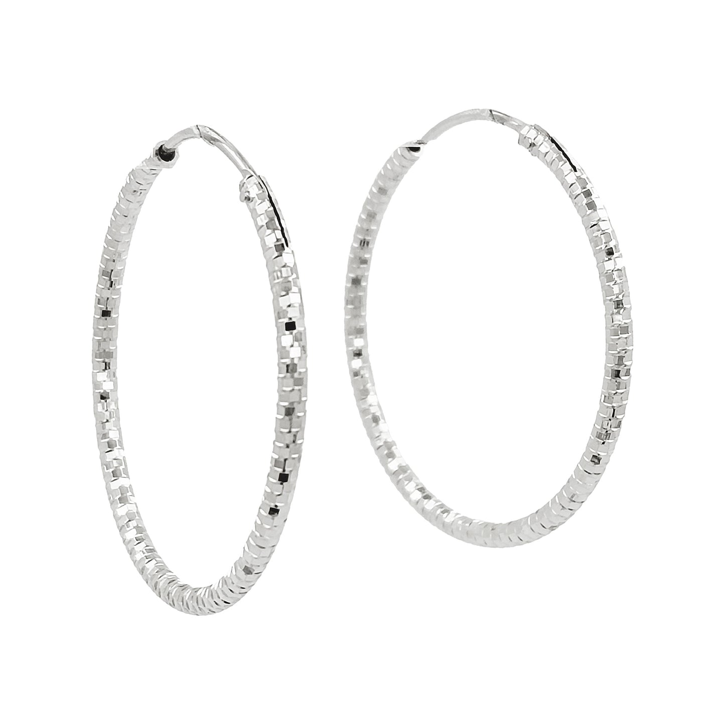 32MM Elegant & Beautiful Pair of Etched Pattern Hoop Earrings in 14K Gold Plated Over Silver |Best for Daily/Party Wear |Gift for Loved Ones