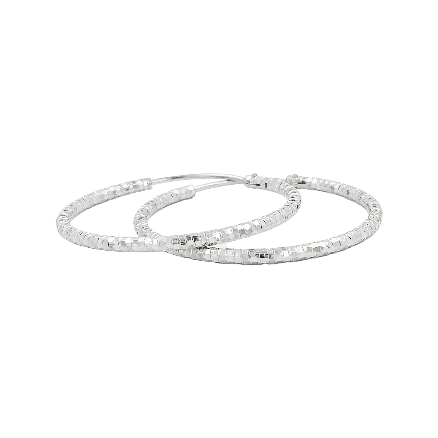 32MM Elegant & Beautiful Pair of Etched Pattern Hoop Earrings in 14K Gold Plated Over Silver |Best for Daily/Party Wear |Gift for Loved Ones