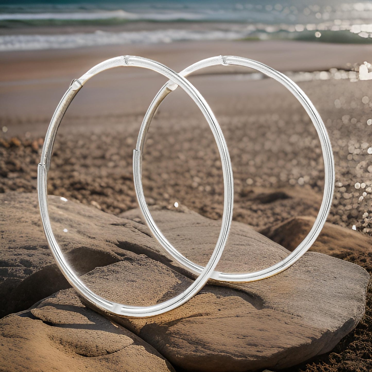 45MM Elegant and Beautiful Pair of Tube Hoop Earrings in 14K Gold Plated Over Silver | Best for Daily/Party Wear | Ideal Gift for Loved Ones