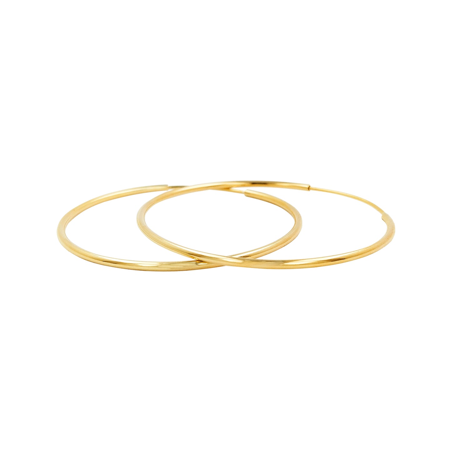 45MM Elegant and Beautiful Pair of Tube Hoop Earrings in 14K Gold Plated Over Silver | Best for Daily/Party Wear | Ideal Gift for Loved Ones