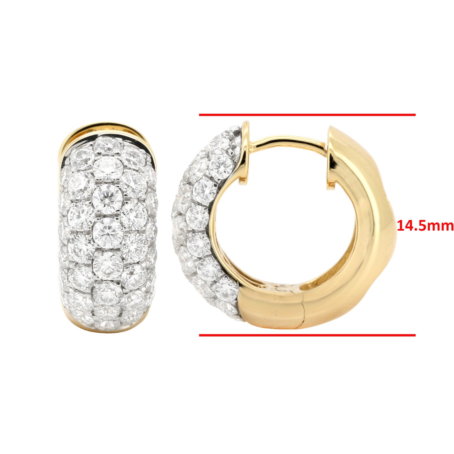 Graduated Moissanite Diamond Huggie Hoops | 14K Gold Plated Silver Pave Earrings | Cartilage Hoop | Fine Jewelry Gift | Size Available