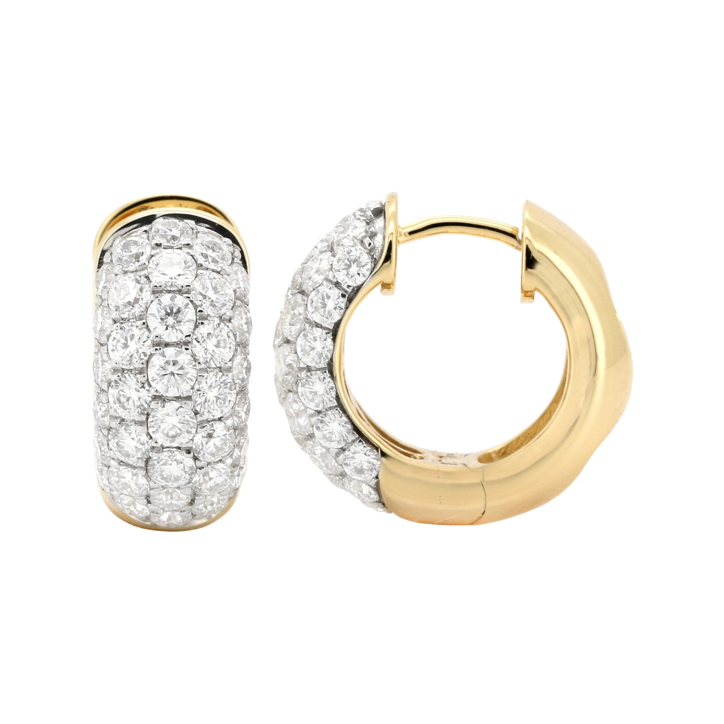 Graduated Moissanite Diamond Huggie Hoops | 14K Gold Plated Silver Pave Earrings | Cartilage Hoop | Fine Jewelry Gift | Size Available