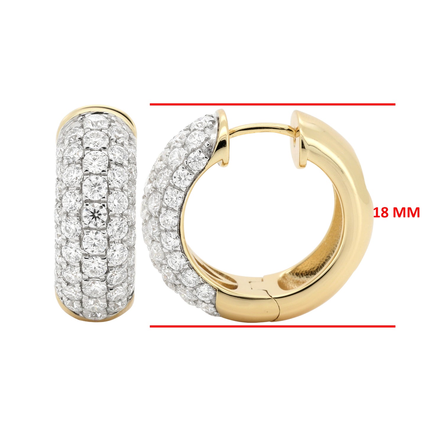 Graduated Moissanite Diamond Huggie Hoops | 14K Gold Plated Silver Pave Earrings | Cartilage Hoop | Fine Jewelry Gift | Size Available