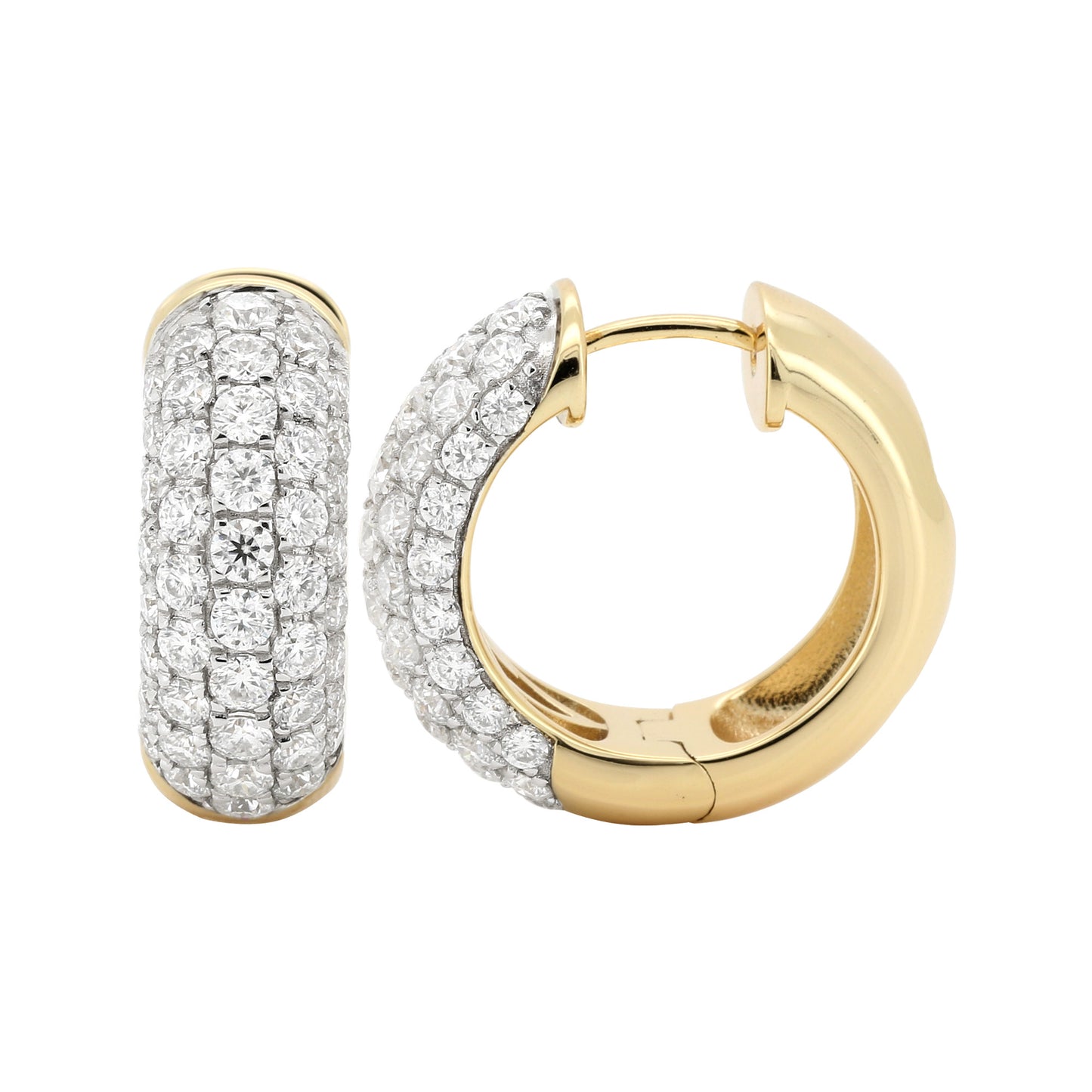 Graduated Moissanite Diamond Huggie Hoops | 14K Gold Plated Silver Pave Earrings | Cartilage Hoop | Fine Jewelry Gift | Size Available