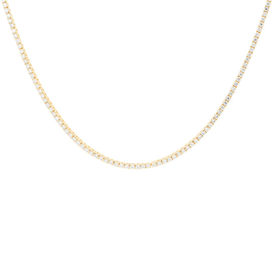 Unisex Moissanite Tennis Necklace | Passes Diamond Tester | 925 Silver Euro Setting | Platinum Plated | Gift for Him & Her |Iced Out Jewelry