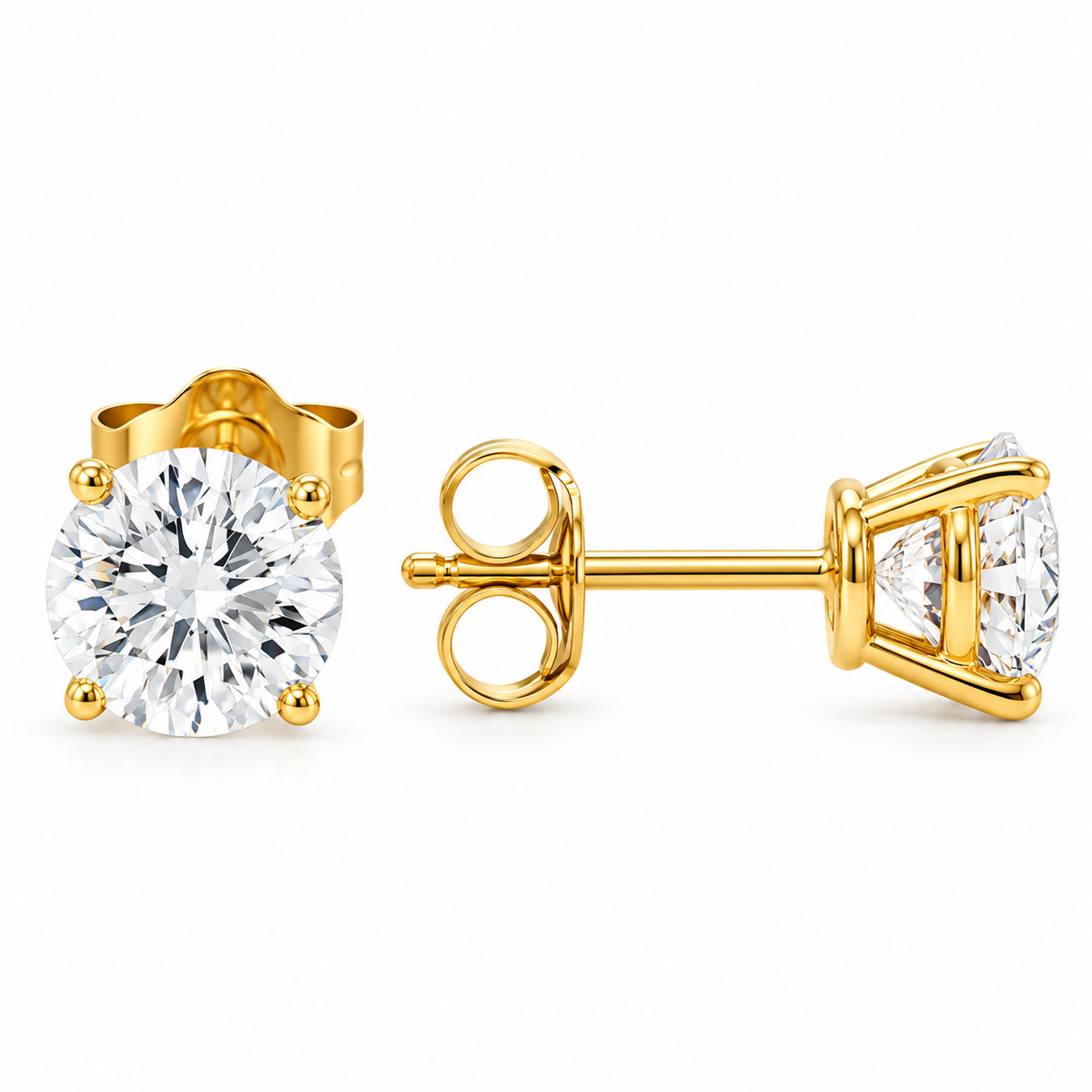 4 Prong Lab Diamond Stud Earrings