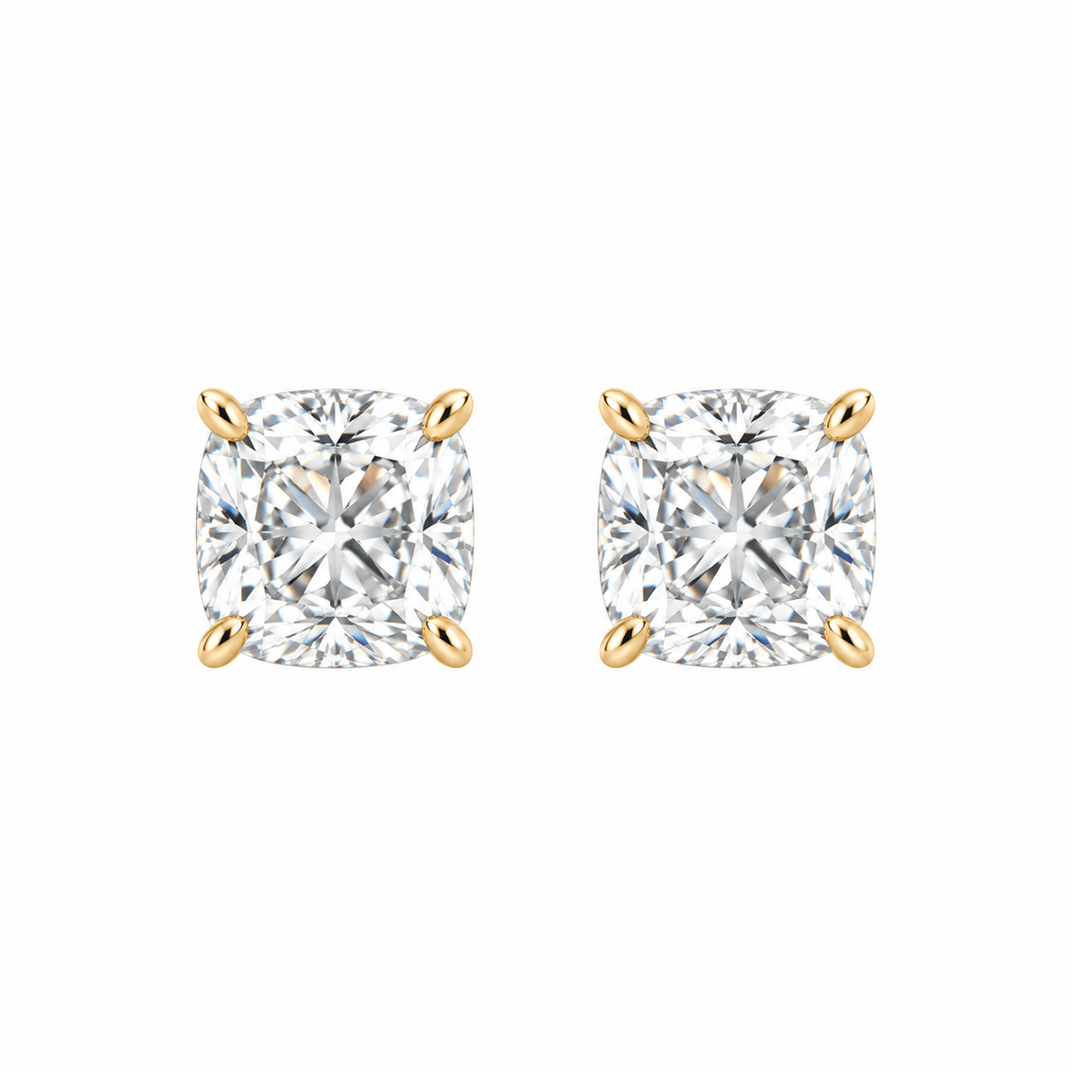 10K Yellow Gold Lab Grown Diamond Stud Earrings, 1.20 CTW, Four-Prong Setting