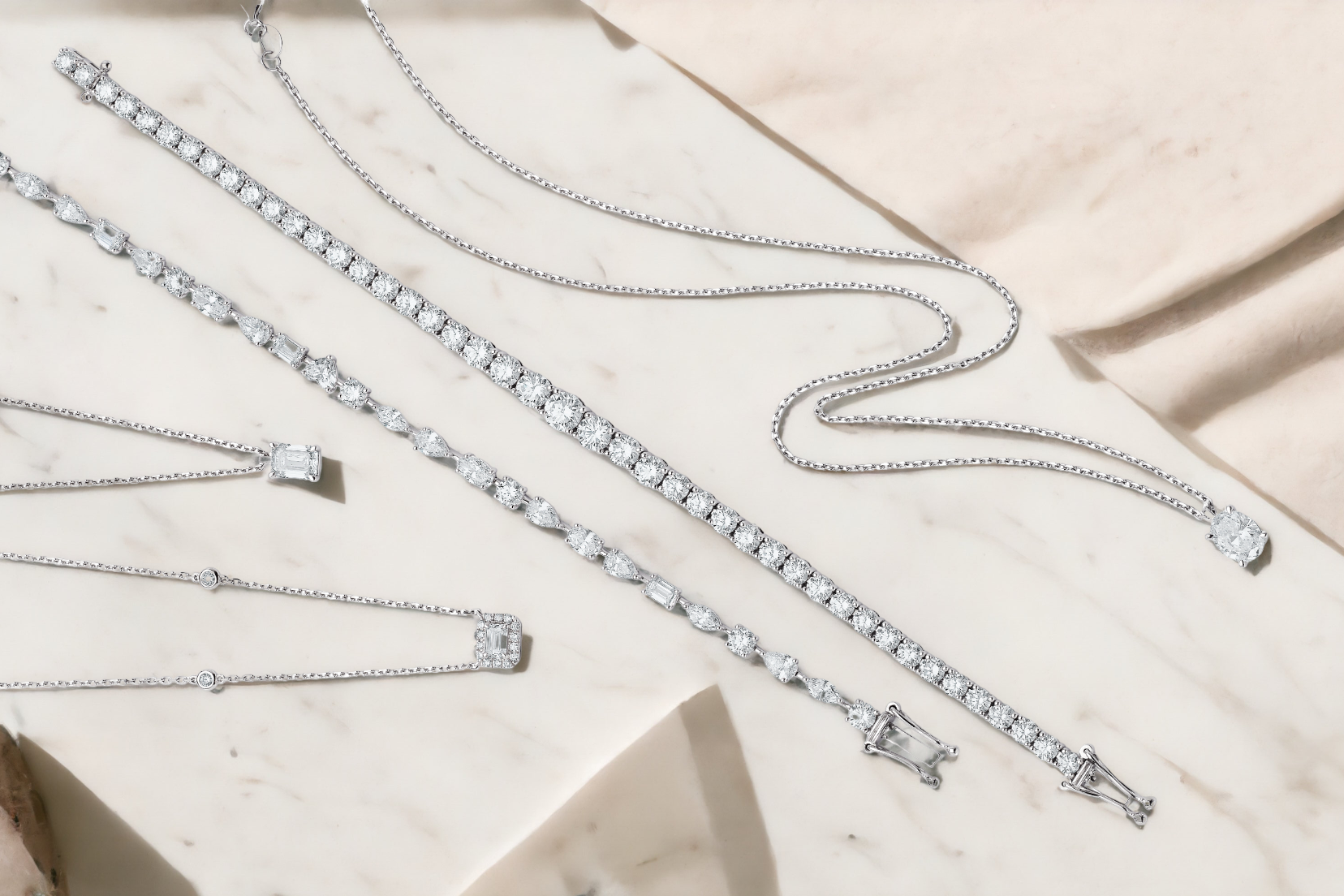 Lifestyle Line - Platinum Lab Grown Diamonds Fashion Jewelry for Daily Lifestyle - Rings, Earrings, Necklaces - L Line Jewelry