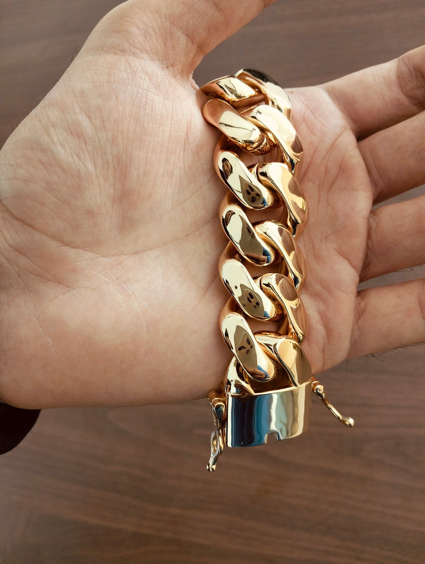 25MM Elegant Monaco Cuban Link Bracelet in 14K |8.5 Inch Length |Unisex Statement Jewelry |Perfect Partywear & Unisex Special Occasion Gift
