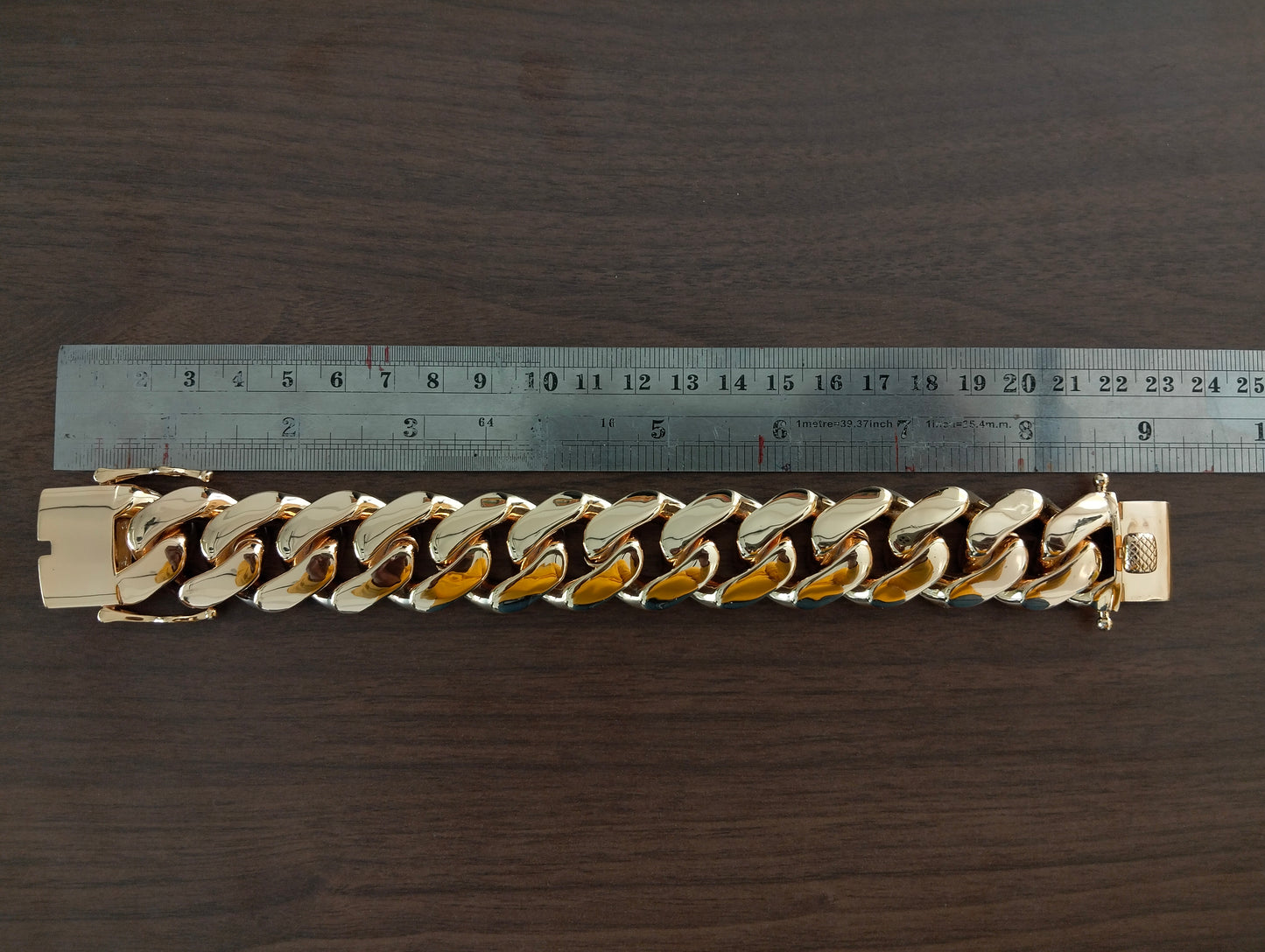 25MM Elegant Monaco Cuban Link Bracelet in 14K |8.5 Inch Length |Unisex Statement Jewelry |Perfect Partywear & Unisex Special Occasion Gift