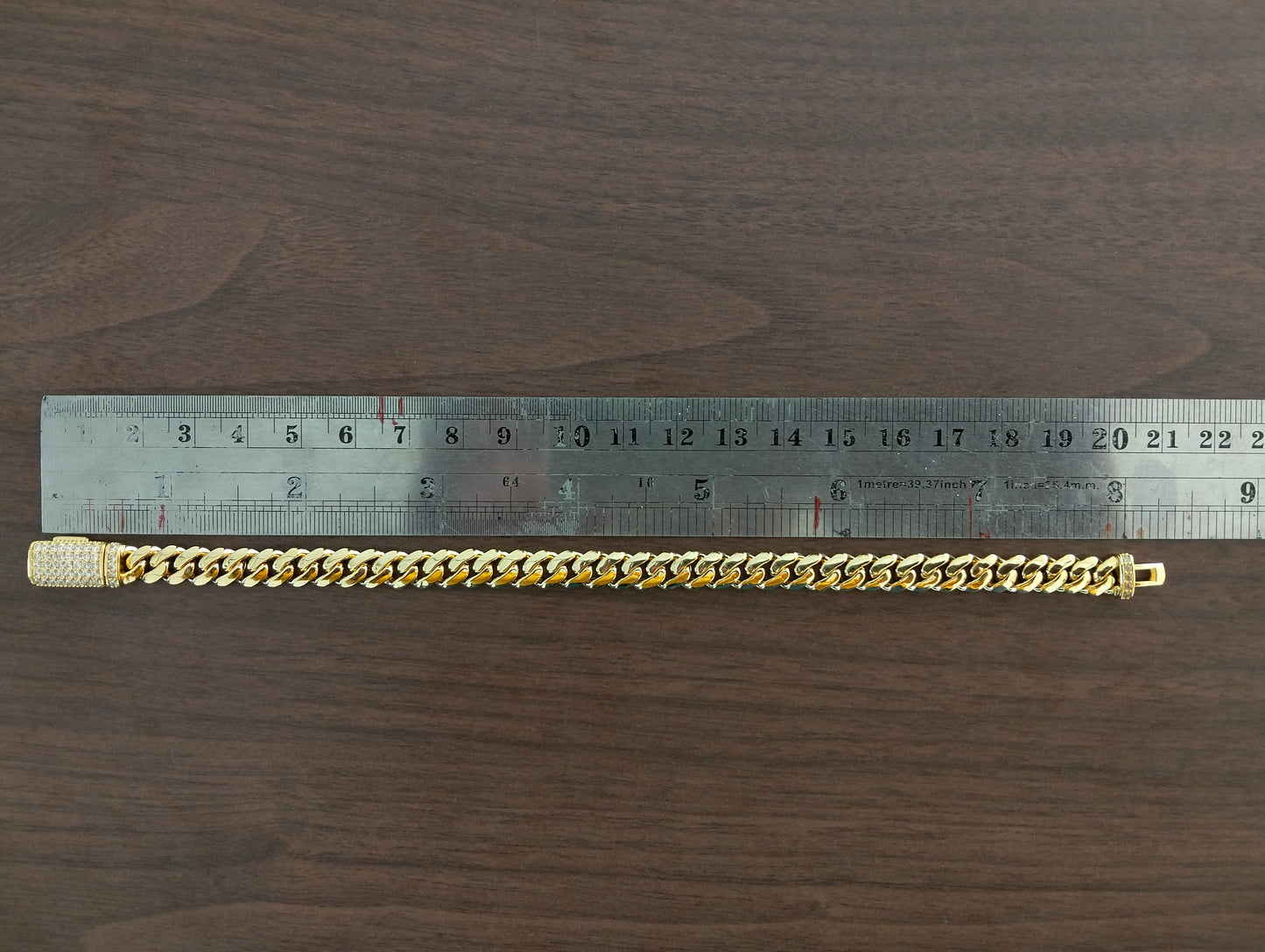 7mm Monaco Cuban Link Bracelet in 14K Gold with CZ | Partywear Unisex Bracelet |Luxe Jewelry Gift for Special Occasions |Unisex Wear