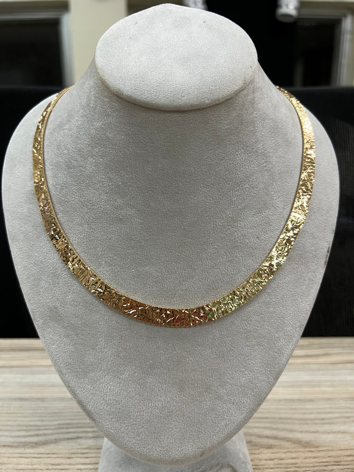 Stunning Flat Italian Omega Pattern 16"/18" Necklace for Women in 14K Gold-Plated Silver | Perfect Party Accessory |Ideal Gift for Occasions