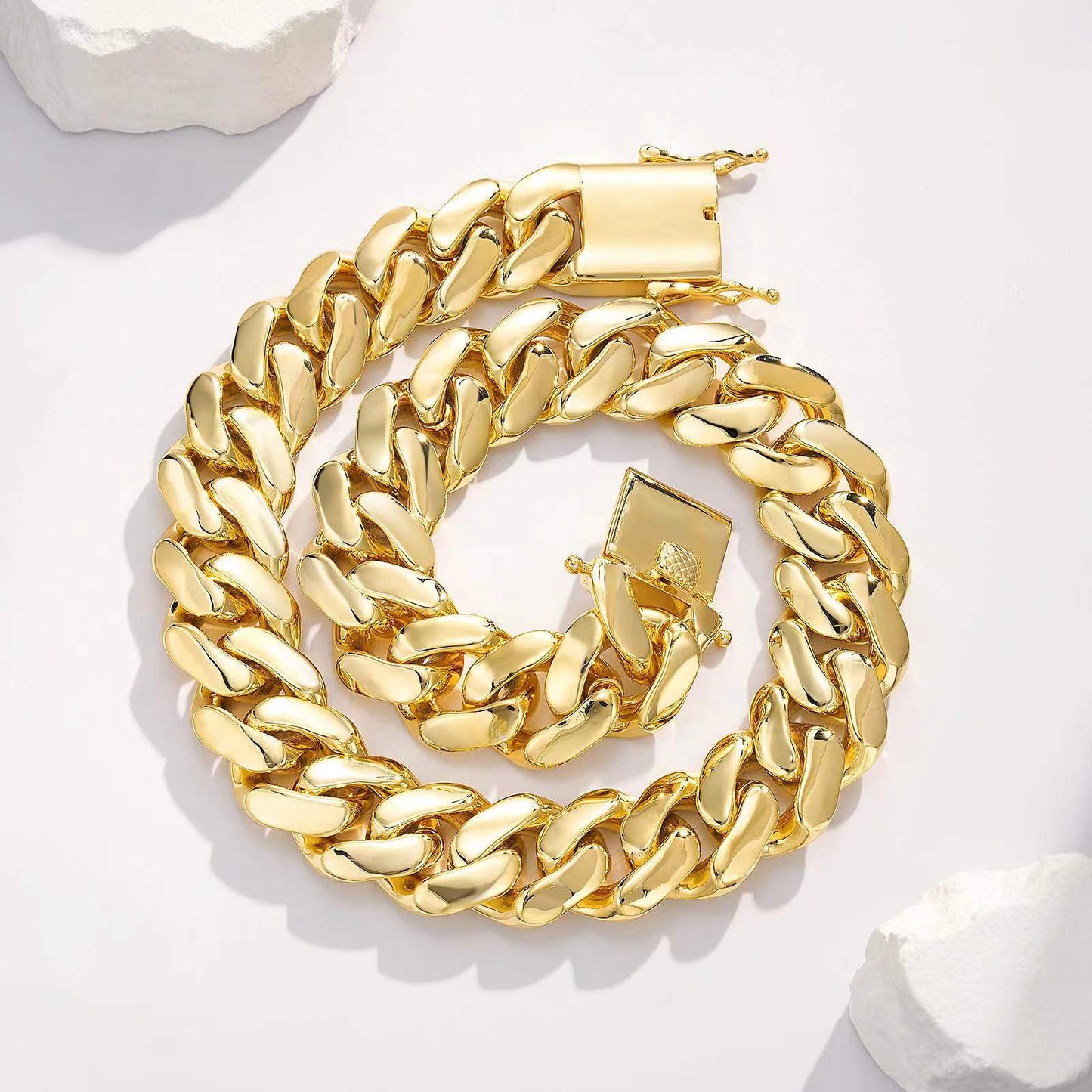 25MM Monaco Cuban Link Necklace in 14K | Elegant Party Wear Necklace |Perfect Unisex Valentine’s Day Gift |24-Inch Statement Unisex Necklace