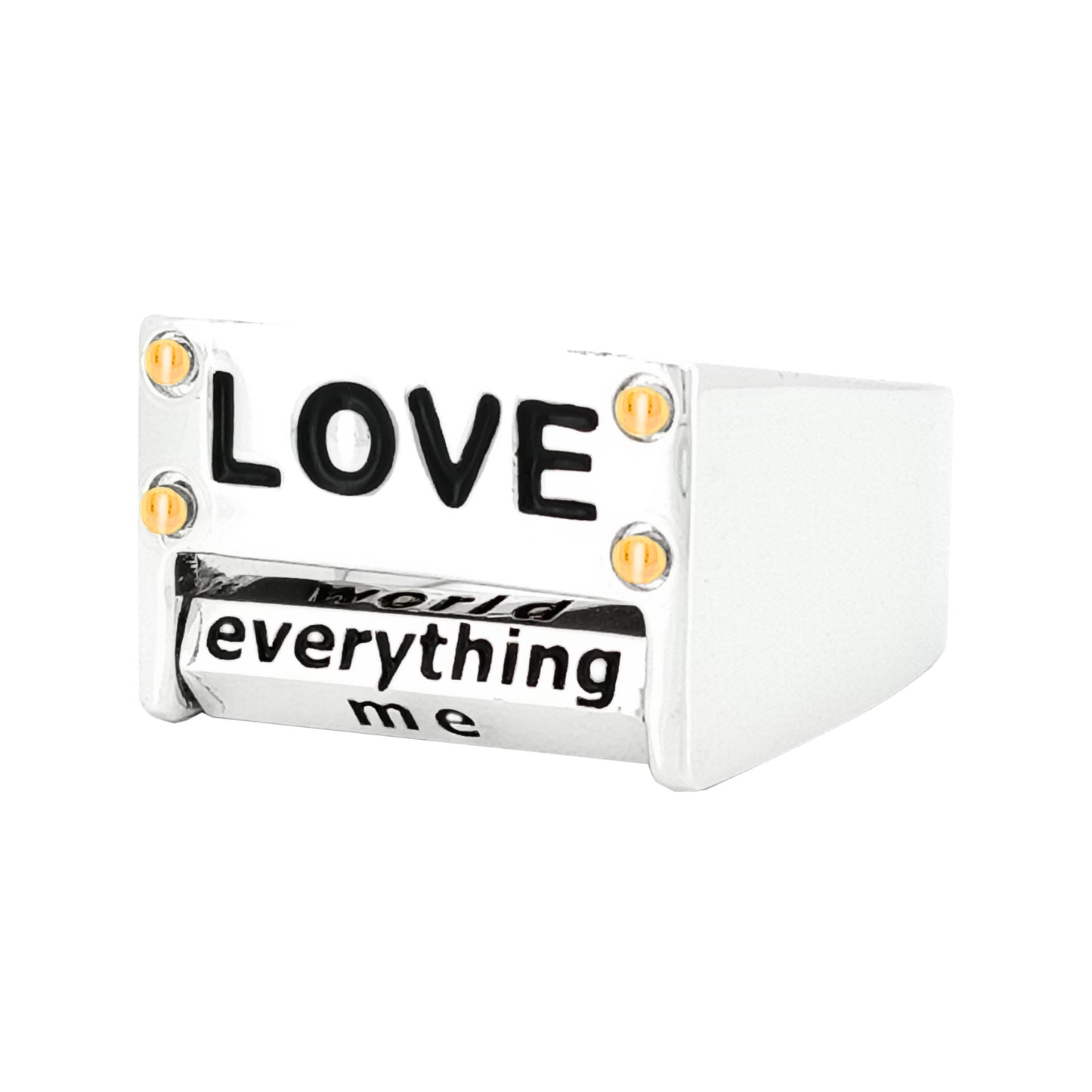 Personalized Unisex Love & Revolving Engraved Message Dice in 14K GoldPlated Silver |Spinning Roulette Band with/without Moissanite Diamonds