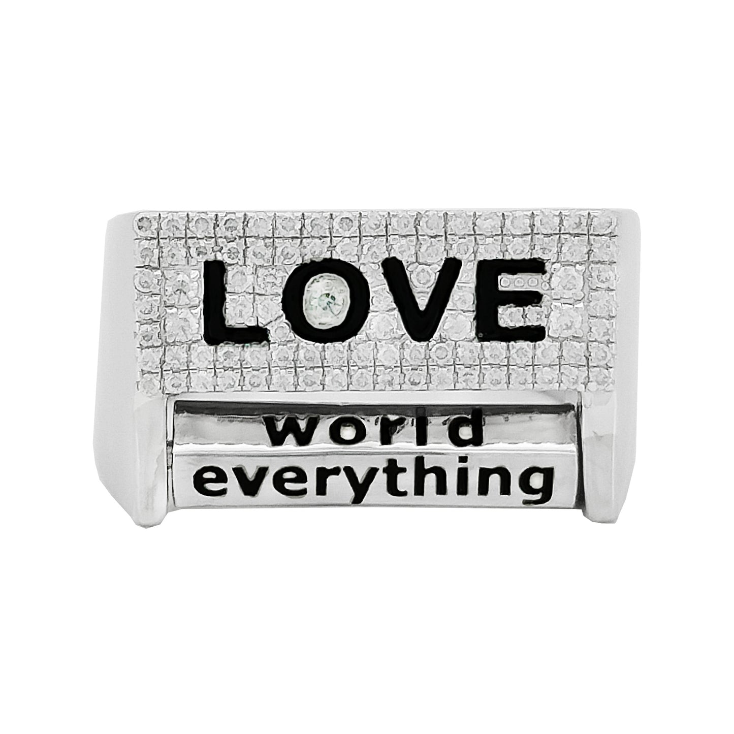 Personalized Unisex Love & Revolving Engraved Message Dice in 14K GoldPlated Silver |Spinning Roulette Band with/without Moissanite Diamonds