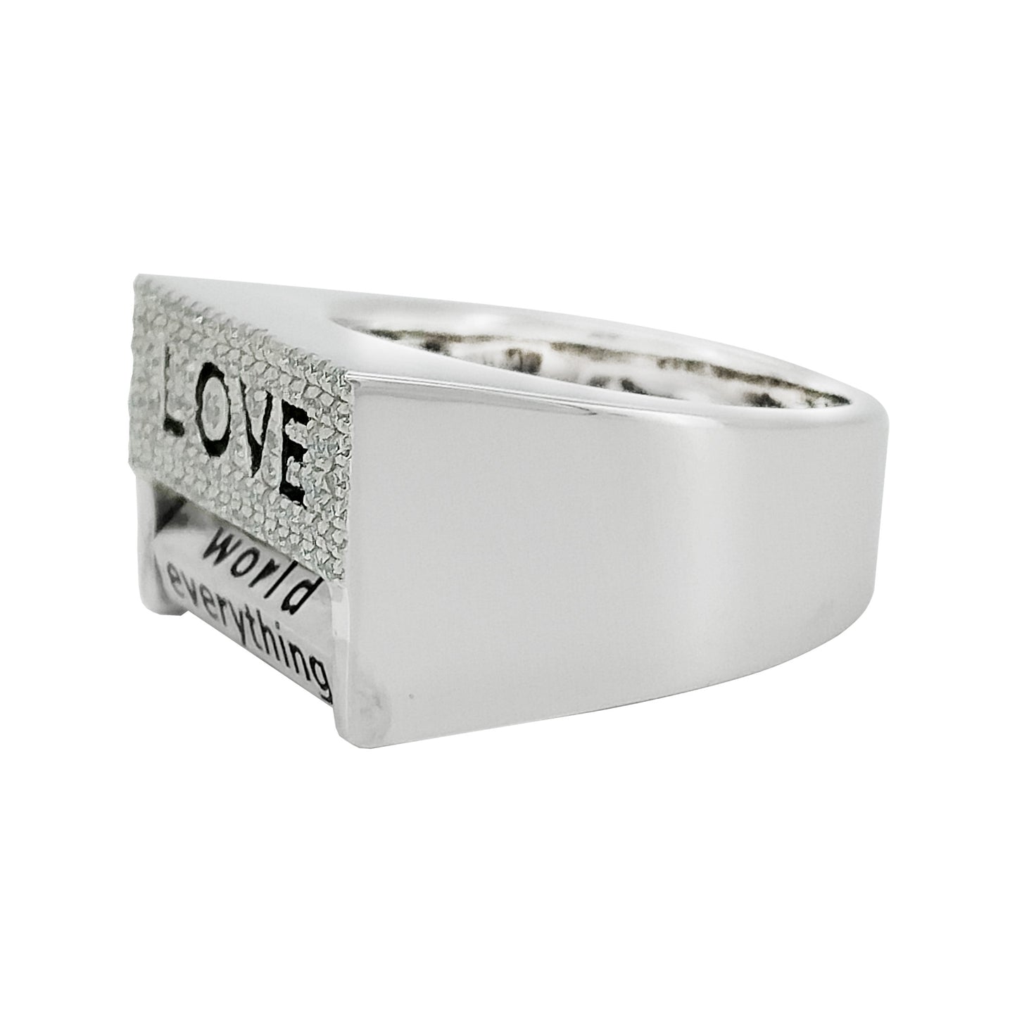 Personalized Unisex Love & Revolving Engraved Message Dice in 14K GoldPlated Silver |Spinning Roulette Band with/without Moissanite Diamonds