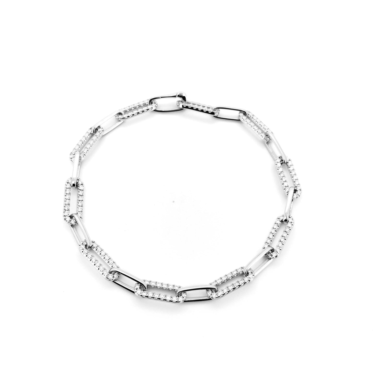 Pave Diamond Paperclip Bracelet Gold Plated, Fashion Bracelet, Luxury Jewelry, Statement Bracelet, Elegant Gift - LLine