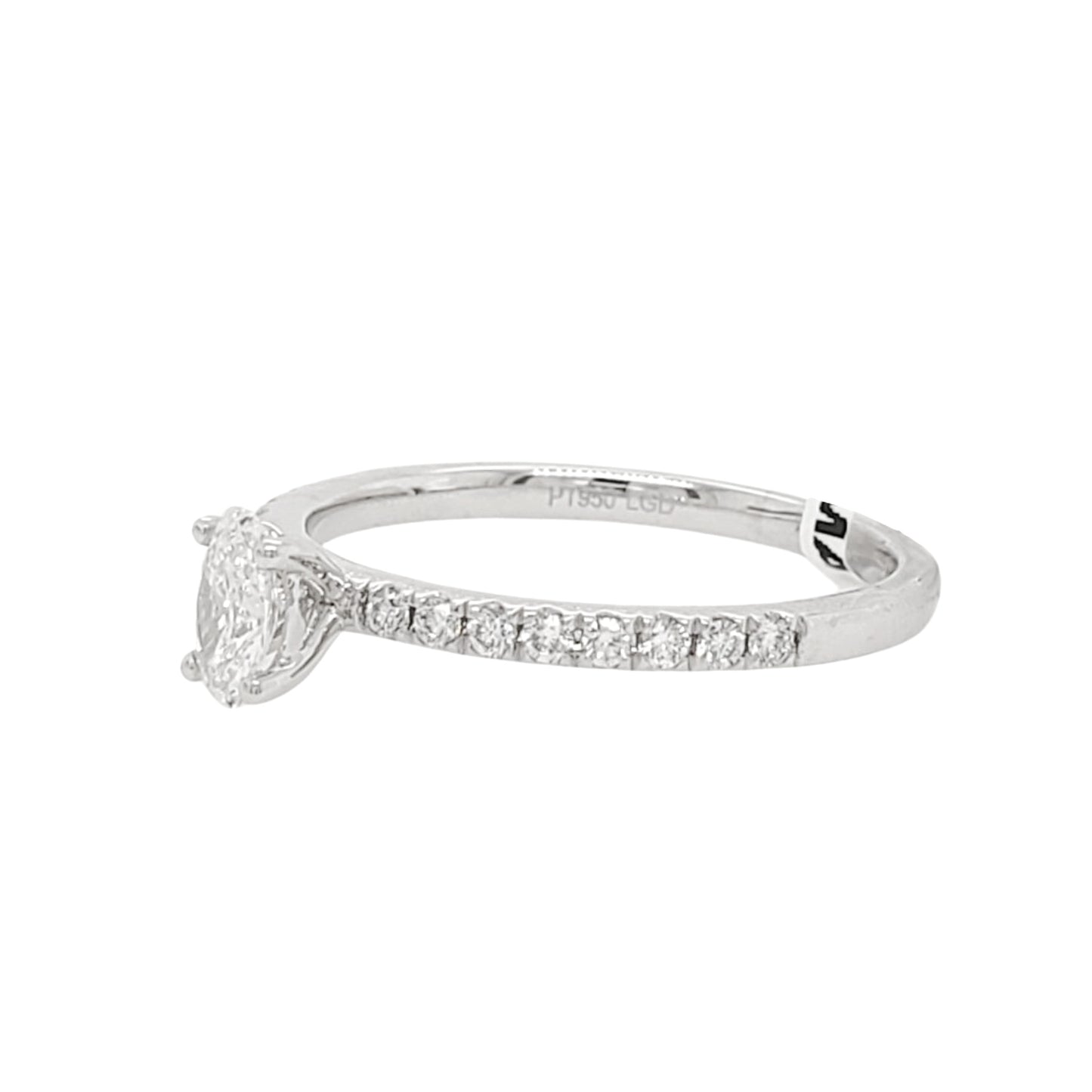 Oval Moissanite Diamond Pave Engagement Ring in Gold Plated Silver