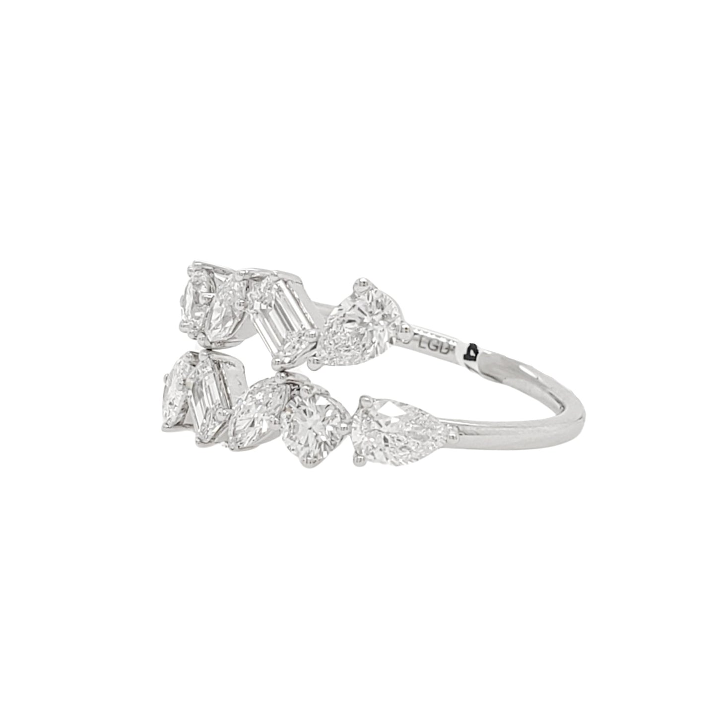 Multi Fancy Shape Lab Grown Diamond Fashion Ring in Platinum L Line