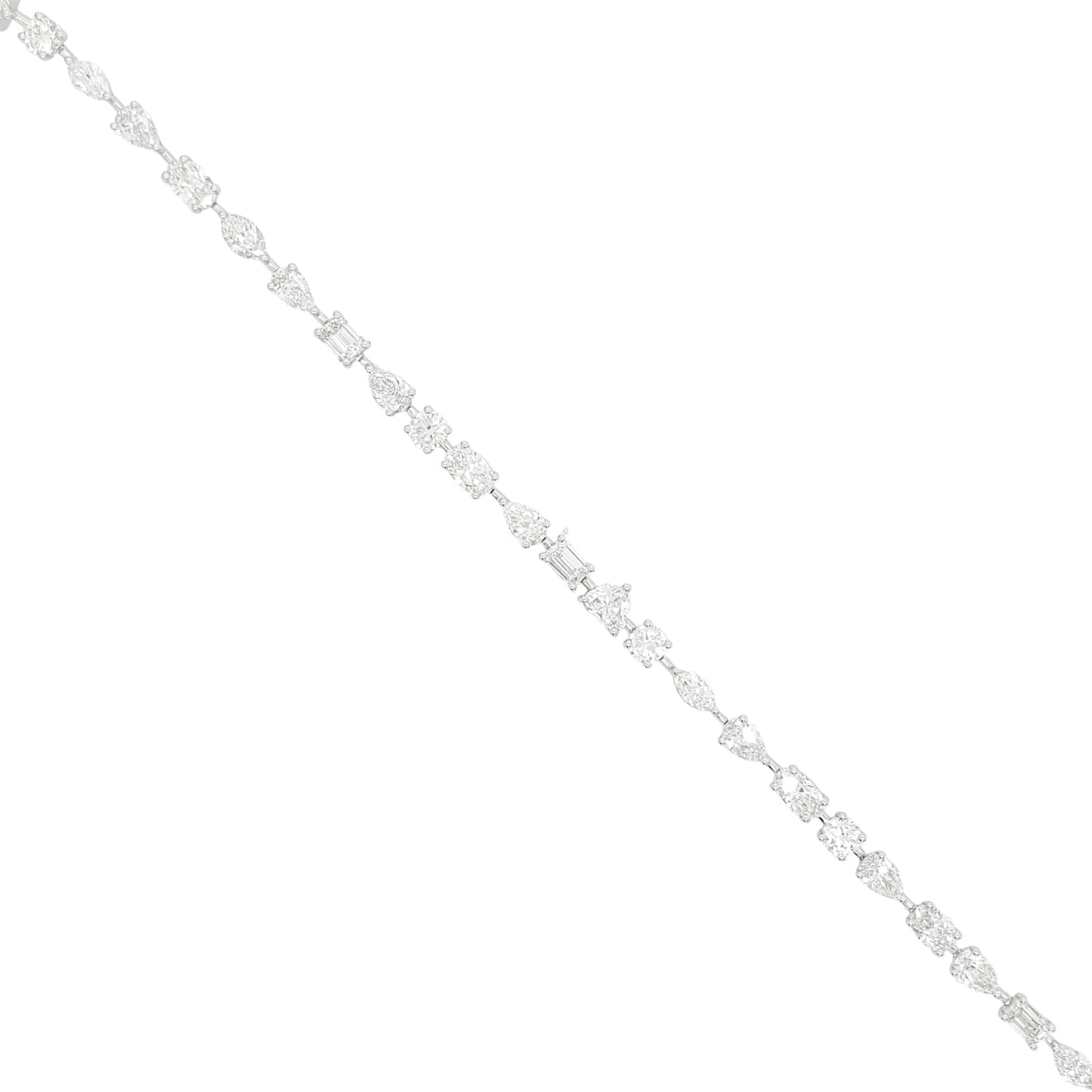 Multi Shape Lab Grown Diamonds Bracelet in Platinum L Line