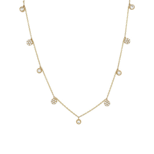 GOLD VERMEIL MOISSANITE DIAMONDS STATION NECKLACE