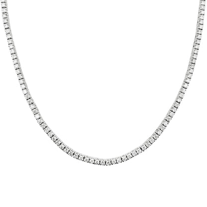 Unisex Moissanite Tennis Necklace | Passes Diamond Tester | 925 Silver Euro Setting | Platinum Plated | Gift for Him & Her |Iced Out Jewelry