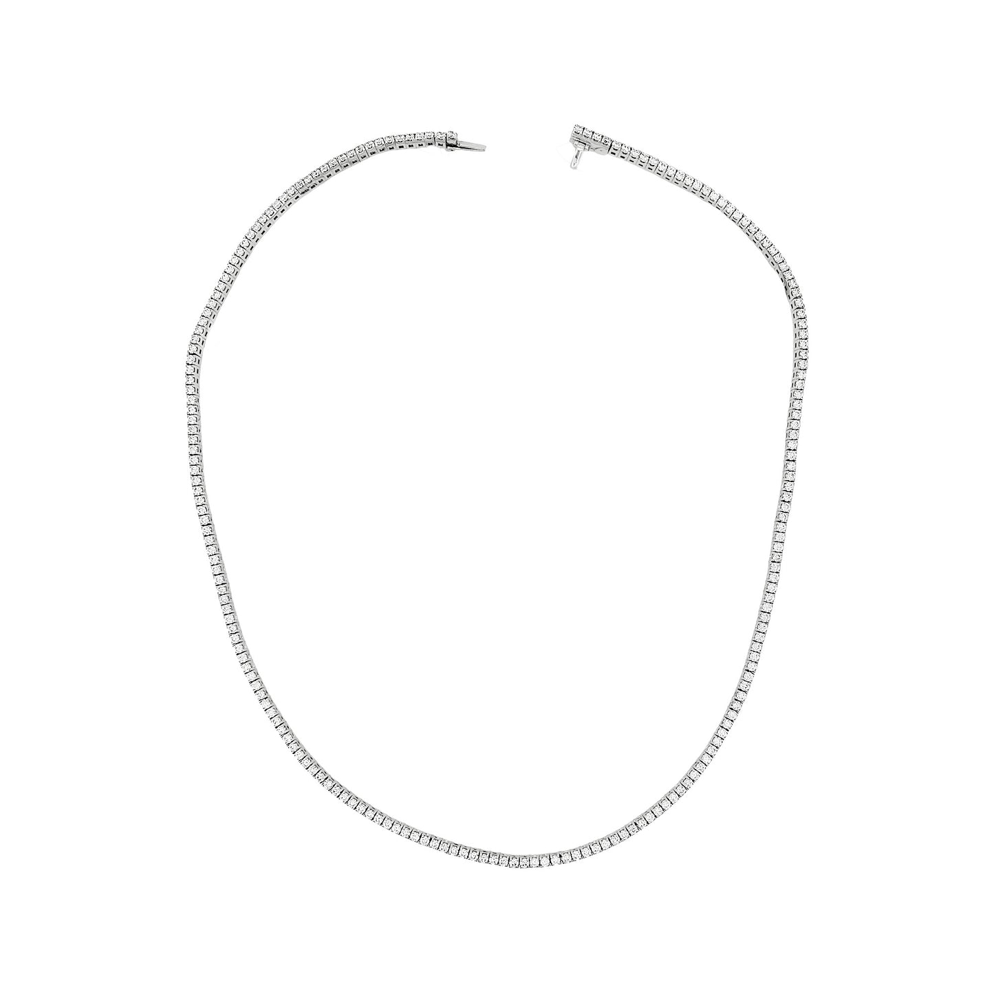 Unisex Moissanite Tennis Necklace | Passes Diamond Tester | 925 Silver Euro Setting | Platinum Plated | Gift for Him & Her |Iced Out Jewelry