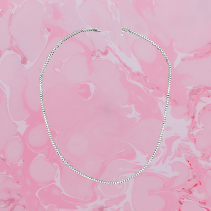 Unisex Moissanite Tennis Necklace | Passes Diamond Tester | 925 Silver Euro Setting | Platinum Plated | Gift for Him & Her |Iced Out Jewelry