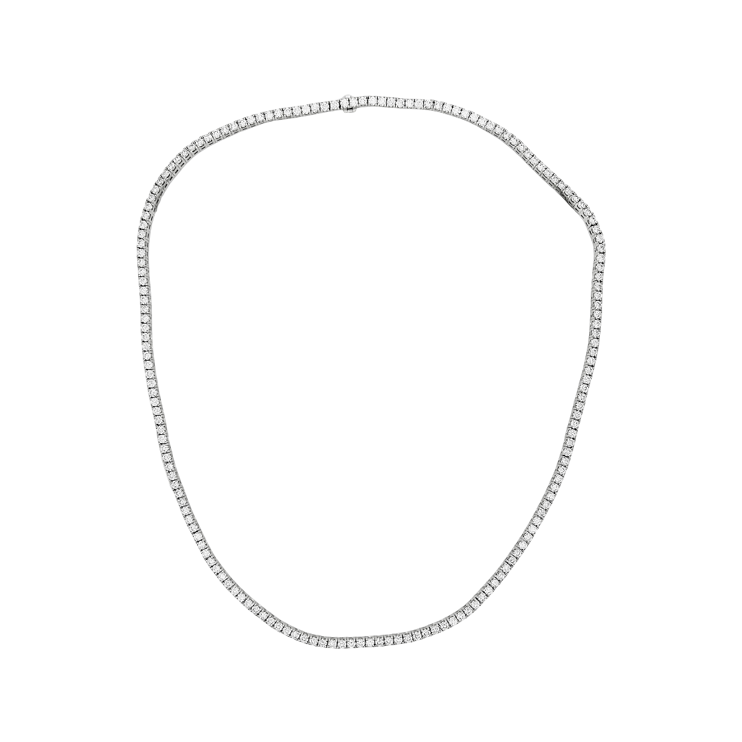 Unisex Moissanite Tennis Necklace | Passes Diamond Tester | 925 Silver Euro Setting | Platinum Plated | Gift for Him & Her |Iced Out Jewelry
