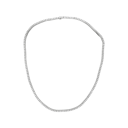 Unisex Moissanite Tennis Necklace | Passes Diamond Tester | 925 Silver Euro Setting | Platinum Plated | Gift for Him & Her |Iced Out Jewelry