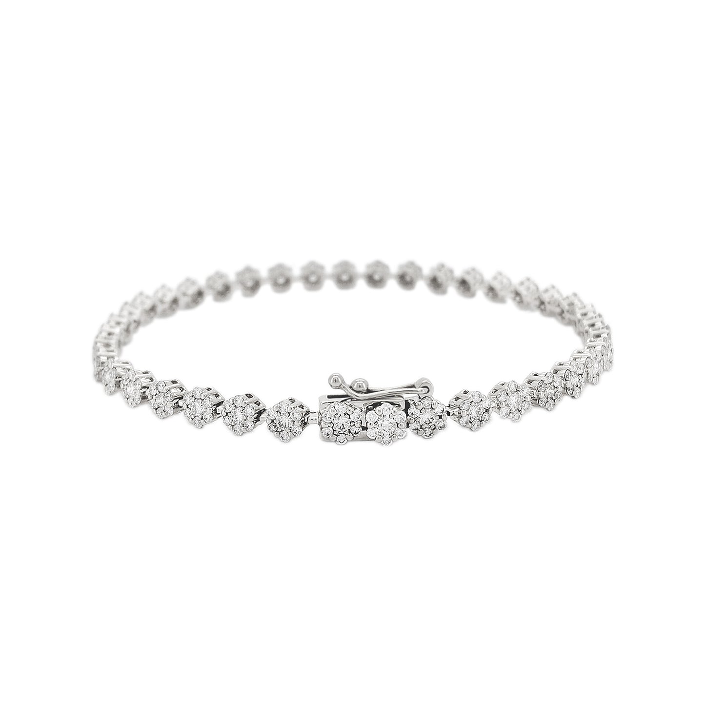 Tennis Bracelet 14K Gold Plated Silver | Moissanite, Diamond Alternative Jewelry Gift for Her | Classic Prong Set Chain